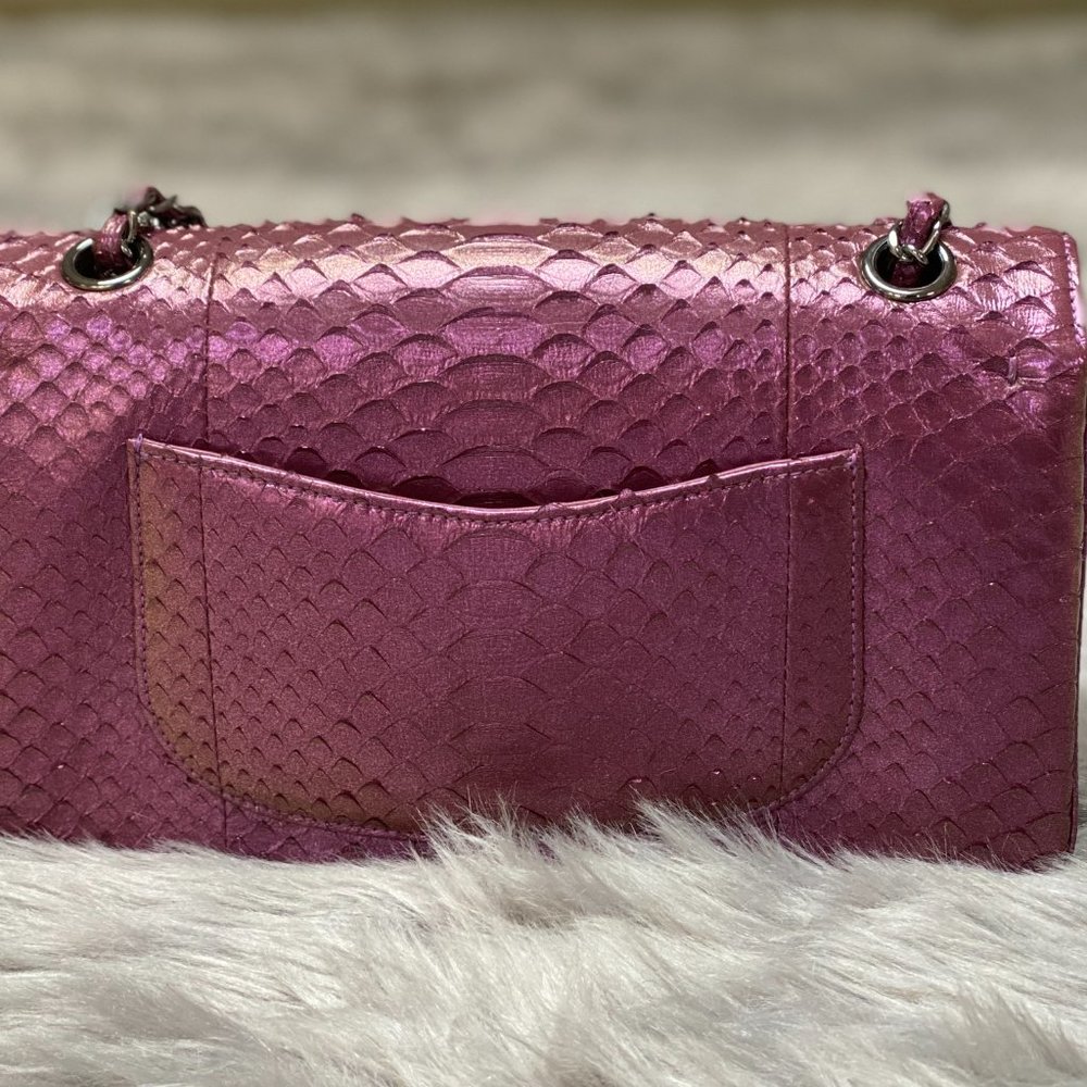 Chanel Small Purple Python Flap Bag, Silver Hardware - Picture 2 of 3